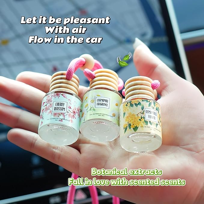 Car Air Freshener Diffuser, Hanging Car Scents Air Freshener, Car Fresheners Long Lasting, Essential Oil Diffuser, Lavender Fragrance Oil, 3pcs