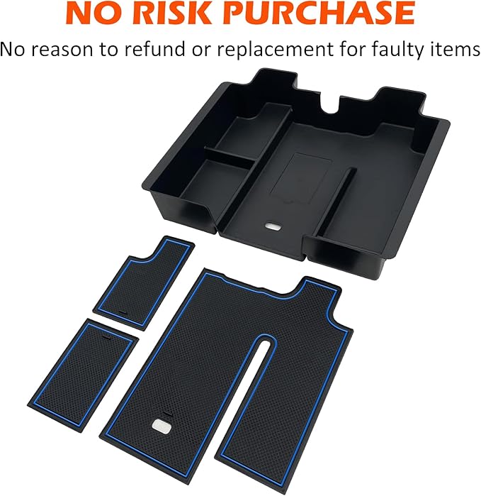 JOJOMARK Center Console Organizer Tray fits for 2019-2022 GMC Sierra/Chevy Silverado 1500 Accessories, 2020-2021 2022 2023 Silverado/Sierra 2500 HD/3500 HD(Full-Size, Blue)