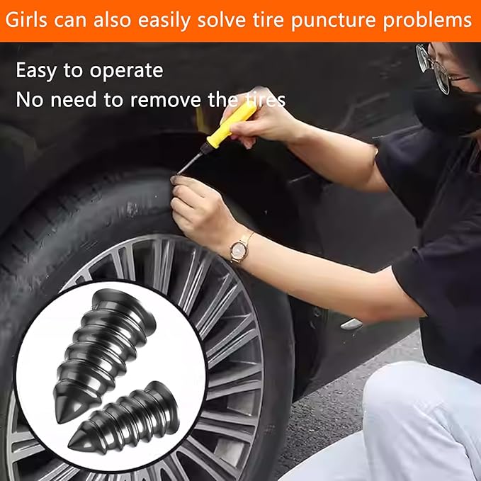 Tire Repair Rubber Nail Tire Repair Nail Tire Repair Rubber Screws Fast Tool Self-Service Suitable for Car Motorcycle Jeep Tire Puncture Repair