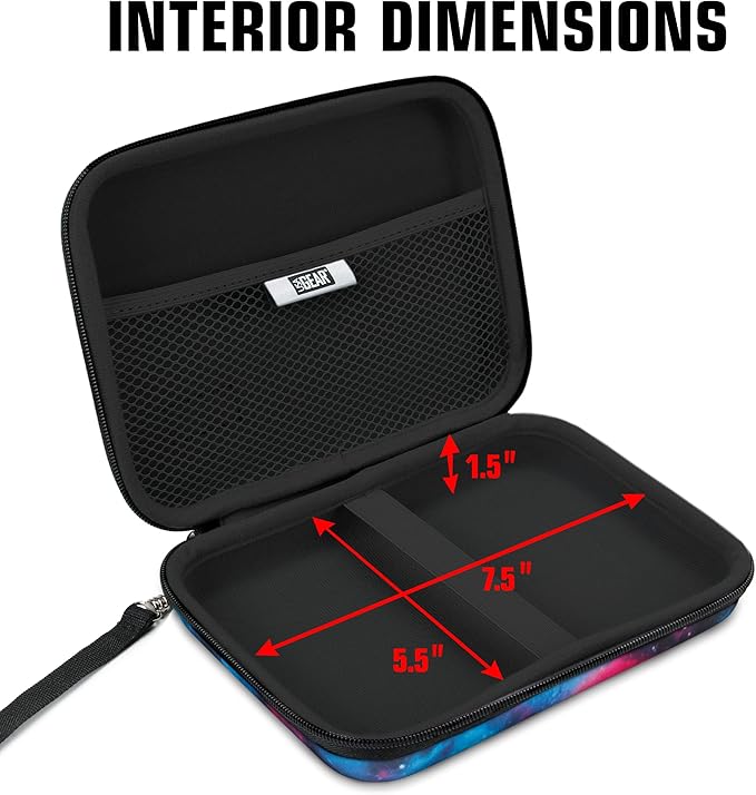 USA Gear Hard Shell Electronics Organizer 7.5 Inch Travel Case - Cable Organizer with Scratch Resistant Interior, Compatible with Garmin GPS, Portable Hard Drive, Phone Charger & More - Galaxy
