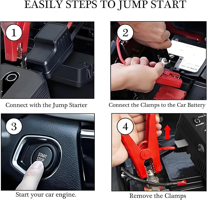 10AWG EC5 Jump Starter Cable with Battery Clamps,Smart Alligator Clip Clamp to EC5 Jump Starter Replacement Cables Emergency Car Jump Starter Booster for Vehicle, SUV, Truck, RV.