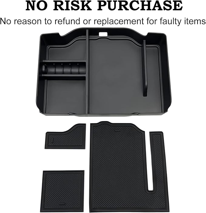 Center Console Organizer fit for Dodge RAM 1500 2500 3500 2025 2024 2023 2022 2021 2020 2019 Accessories Interior Storage Box Armrest Storage Tray (Black) NOT FIT FOR 40/20/40 Split Bench Seat.