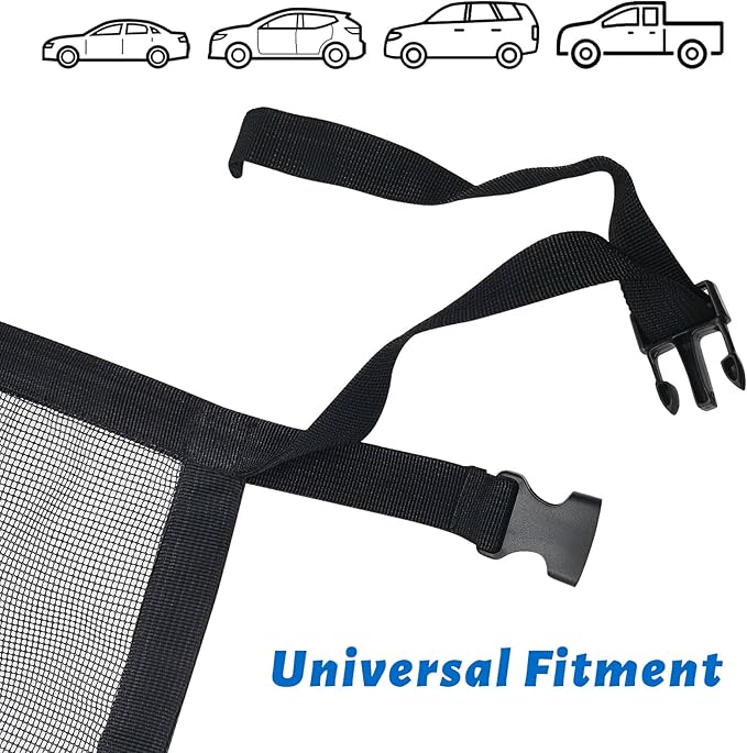 ramuel Dog Car Net Barrier for Cars, SUVs -Easy Install, Keep Pet Dogs in The Back Seats,Car Divider for Driving Safely with Children & Pets