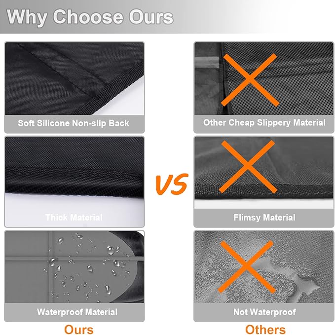 XHYANG Car Seat Protector,2 Pack Automotive Seat Protectors Baby Carseat Pad Waterproof & Durable 600D Fabric for Child Baby Car Seat Mat Vehicle Pet Cover 2 Storage Pockets (2 Pack Gray)