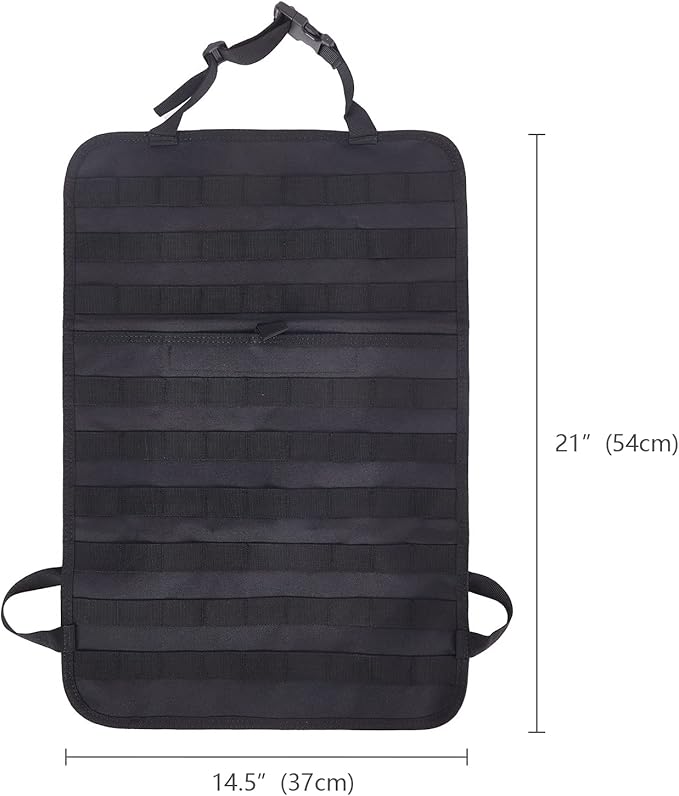 BXBXHD 6 Pack Tactical Truck Organizer Back Seat Storage Car Seat Storage Bag Molle Panels for vehicles, Car and SUV with Lots of Handy Compartments (Black)