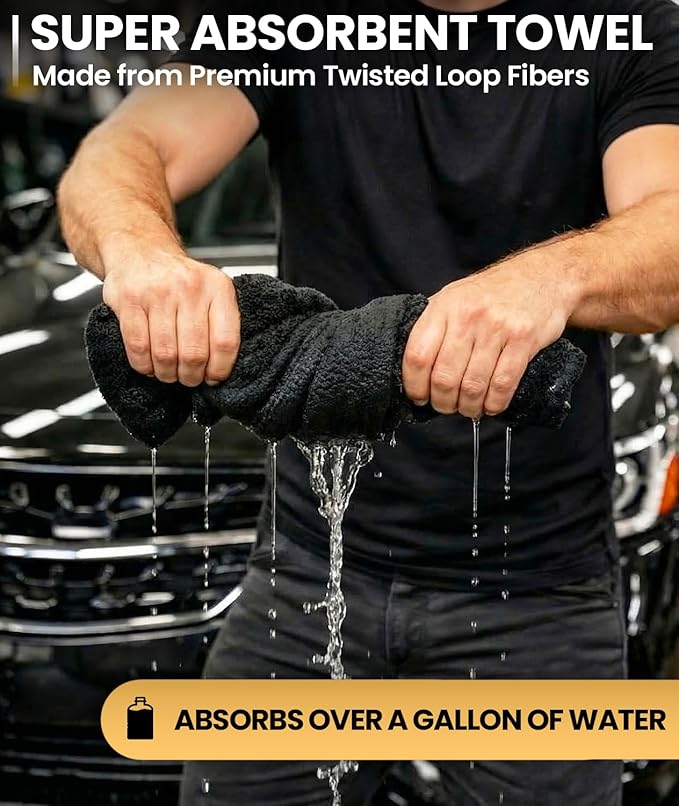 EVEO Car Drying Towel - (1300 GSM) XL Drying Towels Car Detailing - Car Microfiber Towel (36"x24") Microfiber Drying Towels for Cars Towels Drying, Car Wash Towels, No Scratch, Ultra Absorbent - Grey