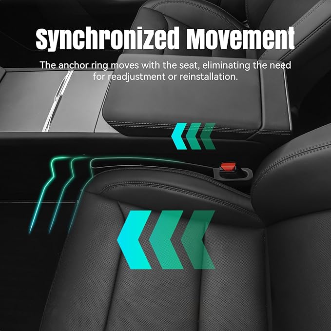 Car Seat Gap Filler Organizer Fit for Tesla Model Y & Model 3 (My/3) 2019-2026 Car Side Seat Gap Filler 2PCS Seat Side Gap Storage Box (Black)