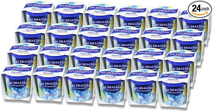 Pack of 24 My Shaldan Japanese Car Cup-Holder Natural Air Freshener Cans (Squash Scented)