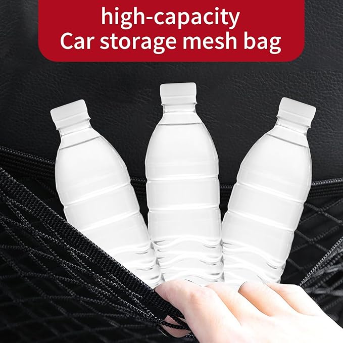 Black Car Pet Barrier Net, Double Layer Design, Universal Car Seat Divider for Most Cars, SUVs, Trucks