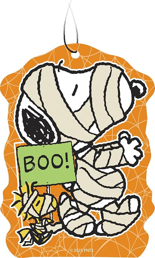 Spoontiques Peanuts Halloween Air Freshener (3pk) - Themed Car Interior Accessories & Essentials, Hanging Air Freshener for Cars & Trucks, Long-Lasting Fragrance (New Car Scent)