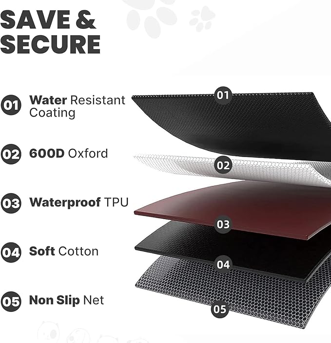 Dog Car Seat Cover for Back Seat Pet Cover for Dogs Waterproof Bench Seat Cover Protector Scratch Proof Nonslip Soft Dog Back Seat Cover for Cars Trucks SUV(48" L ×52" W