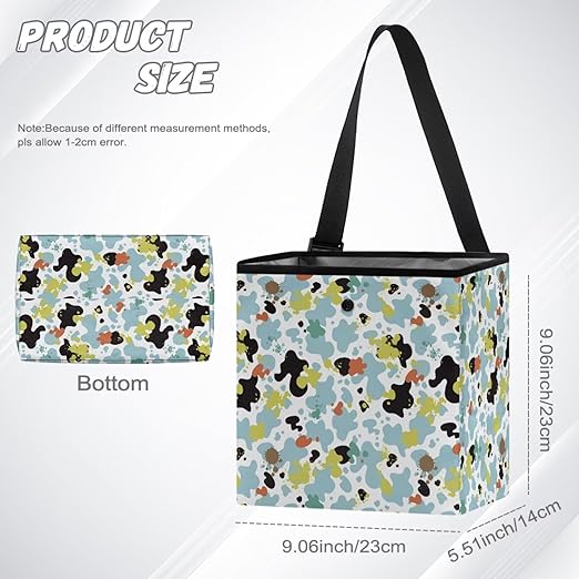 Car Trash Can Leakproof Trash Bin Car Garbage Can Hanging Water-Resistant Collapsible Auto Trash Bag Car Accessories for Women, Colored Cowhide Print