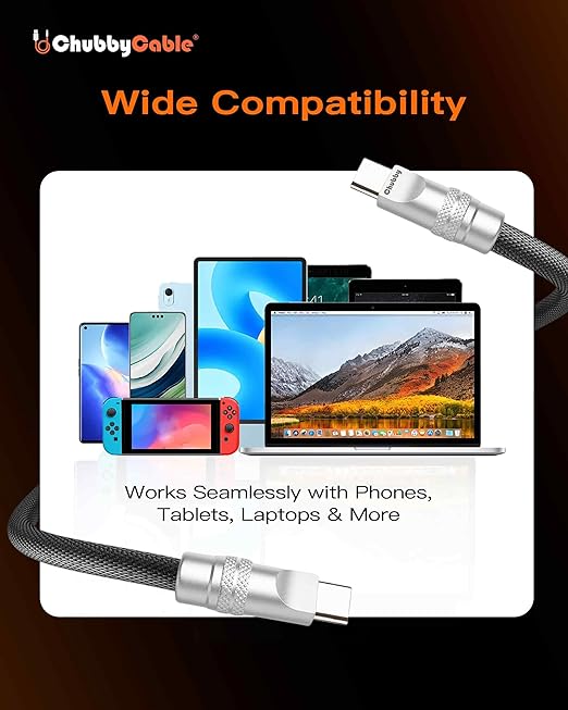 chubbycable Curly Chubby 240W Coiled USB C Cable Retractable Fast Charging Cable for Car Charger Cord Compatible with iPhone 17-15 Series, Green+Orange, Type-C to Type-C, 2.29FT-3.6FT