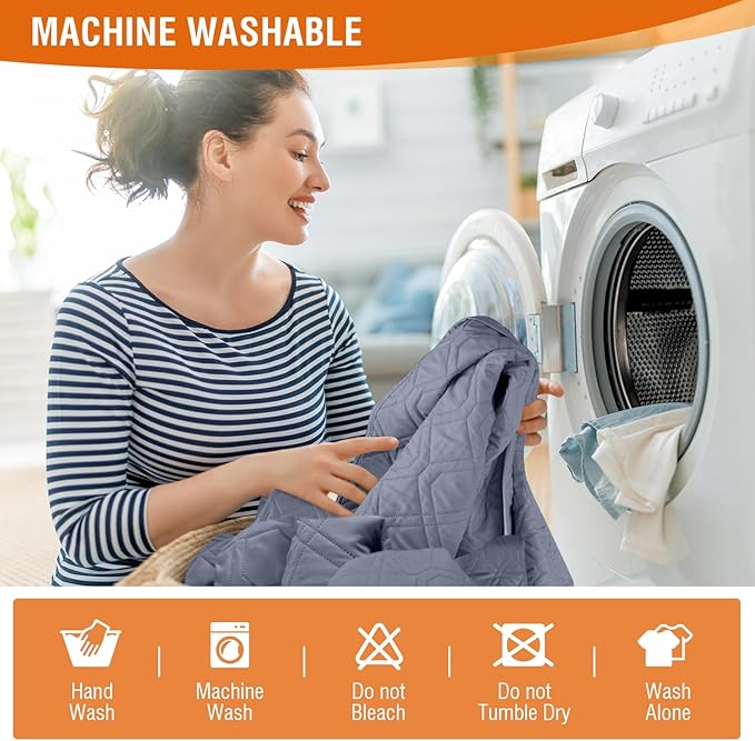 VANSOFY 100% Waterproof Recliner Chair Covers, Recliner Cover Non-Slip Dog Chair Cover Furniture Protector Washable Slipcover with Pocket, Elastic Straps for Pets, Dogs(Slate Gray, 20")