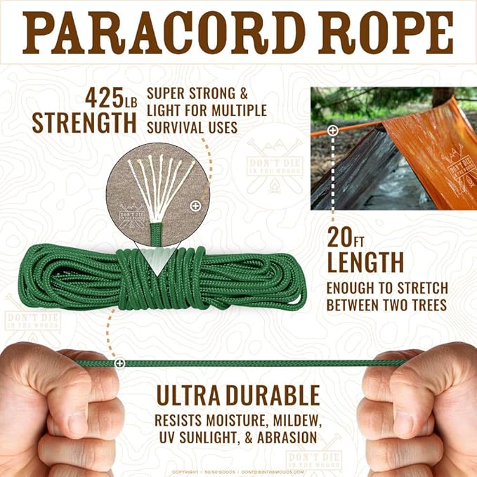 Don't Die In The Woods - Survival Tent - Made with Extra-Thick Space Blanket Thermal Mylar - Emergency Shelter Tube Tent - One of The 10 Essentials for Hiking, Camping, First Aid Kits