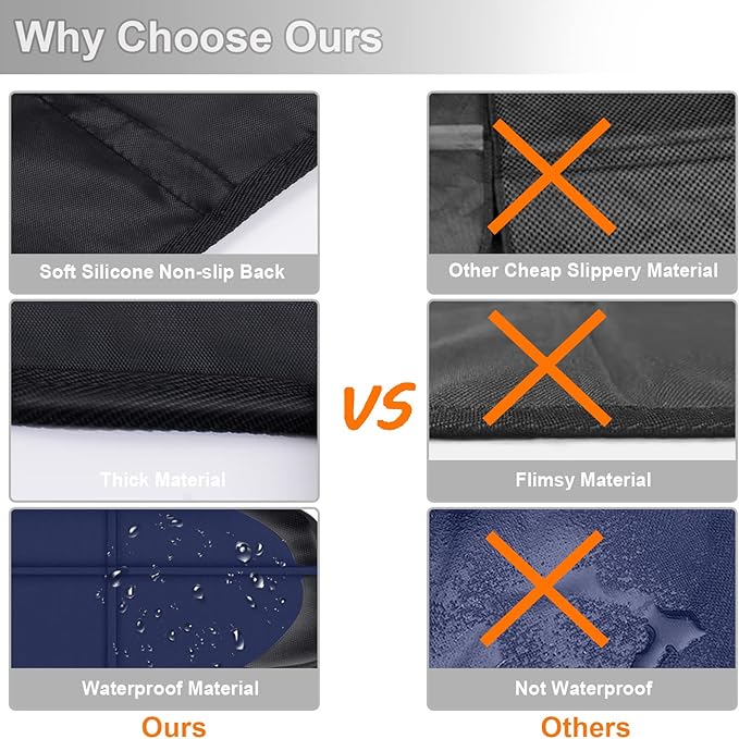 XHYANG Car Seat Protector,2 Pack Automotive Seat Protectors Baby Carseat Pad Waterproof & Durable 600D Fabric for Child Baby Car Seat Mat Vehicle Pet Cover 2 Storage Pockets (Blue)