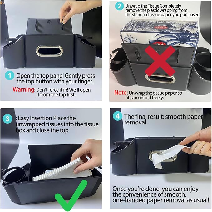 Backseat Car Organizer 4-in-1, Car Organizer Back Seat with Multi-Pocket & Cup Holder, Universal Back Seat Car Organizer, Car Seat Organizer for Travel & Daily Use (BLACK)
