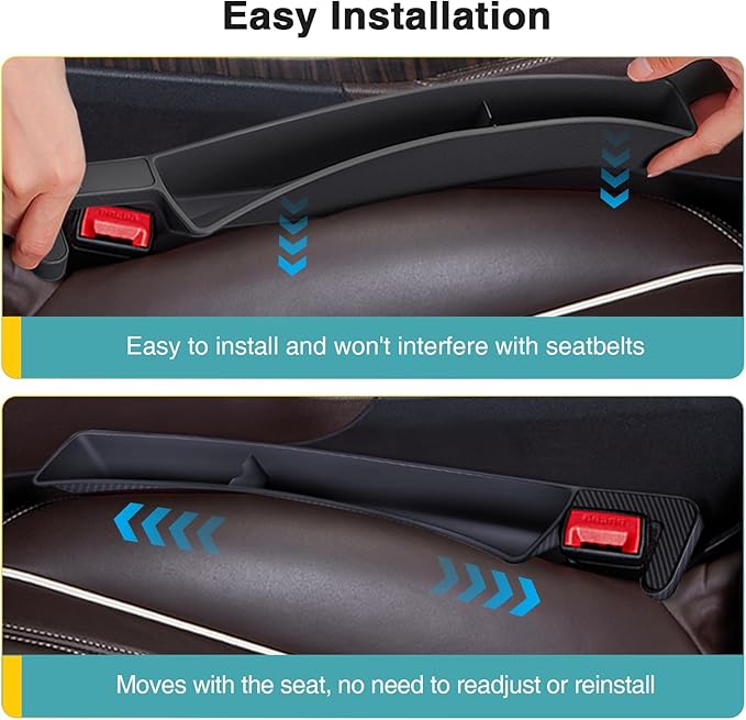 Car Seat Gap Filler Organizer, 2 Pack Front Seat Organizer - Universal Fit SUV Truck Console Side Storage Box for Holding Phone, Glasses, Car Interior Accessories
