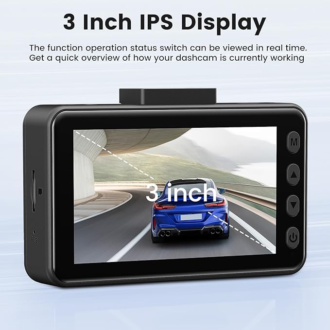 2025 4K Dash Cam Pro Car Camera - Dash Cam Front and Rear,4K/3840 True Dash Camera for Cars,Dash Cams 3.0'' IPS Screen,IR Night Vision,24H Parking,Loop Recording,Free 32G SD Card,Support 512GB