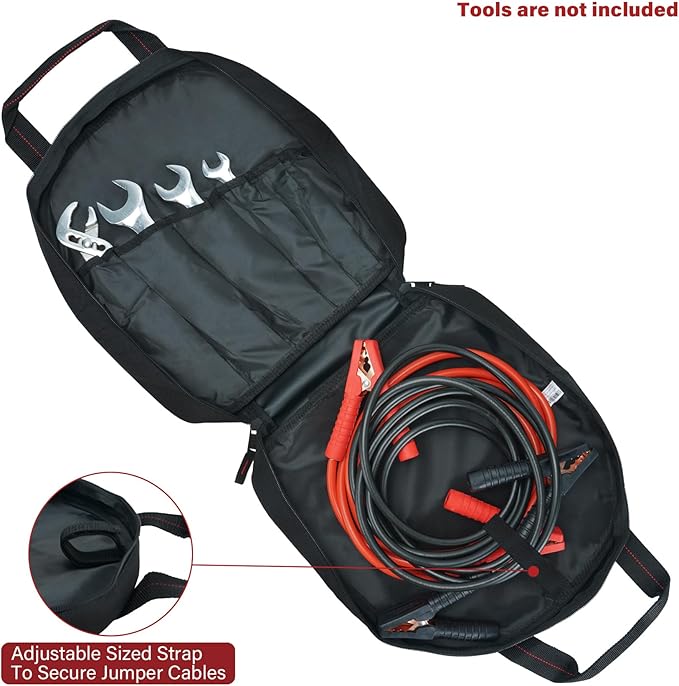 MELOTOUGH Jumper Cable Bag,14 inch Tools Cable Bag,Tools Cable Bag for Jumper Cable,EV Charging Cables,Cords and Hoses,Christmas Gifts for Men