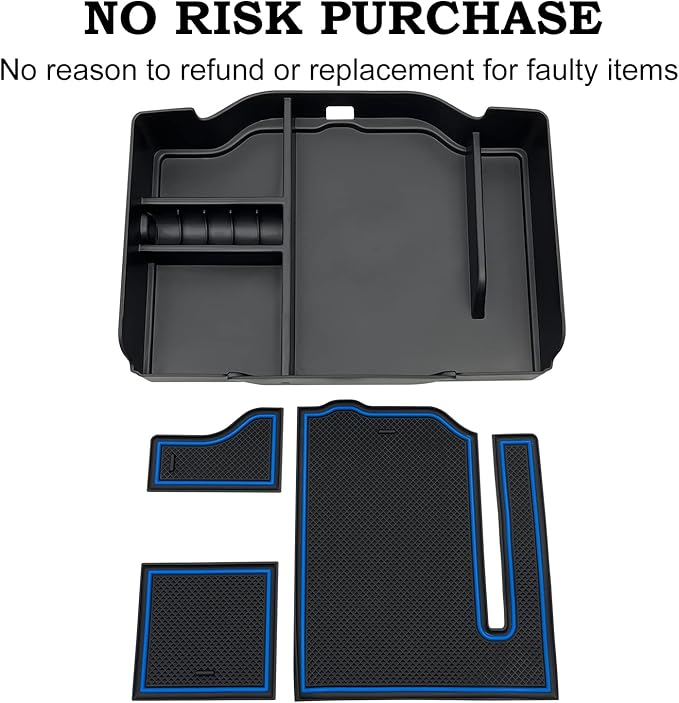 Center Console Organizer fit for Dodge RAM 1500 2500 3500 2025 2024 2023 2022 2021 2020 2019 Accessories Interior Storage Box Armrest Storage Tray (Blue) NOT FIT for 40/20/40 Split Bench Seat