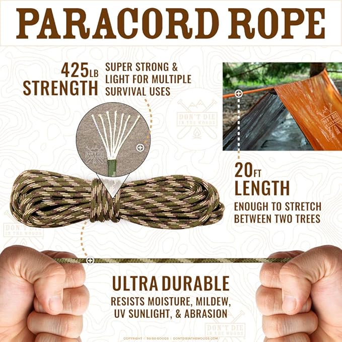 Don't Die In The Woods - Survival Tent - Made with Extra-Thick Space Blanket Thermal Mylar - Emergency Shelter Tube Tent - One of The 10 Essentials for Hiking, Camping, First Aid Kits
