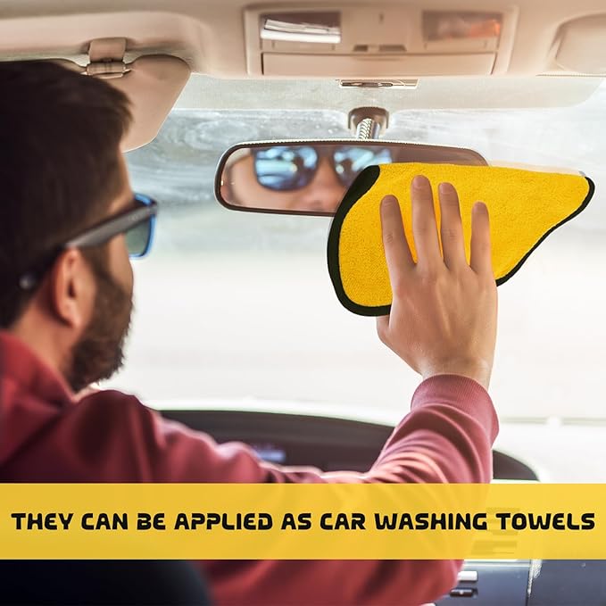 Tallew 60 Pcs Microfiber Towels:16"x16" Microfiber Drying Towels Bulk Micro Fiber Car Cleaning Cloth for Cars Drying Washing Polishing Office Windows Cleaning Household Supplies (Yellow)