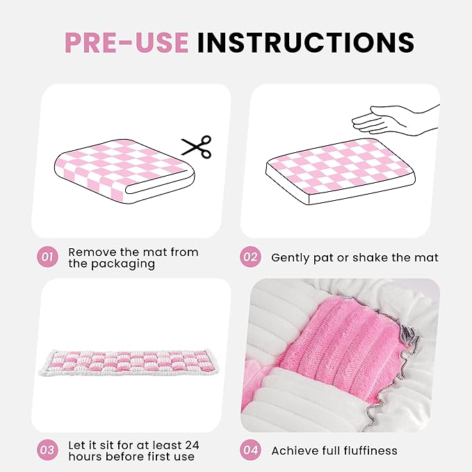 HiPetpy Backseat Dog Bed Mat, Non-Slip Dog Bed for Car Back Seat, Soft & Cozy Dogs Blanket, Washable Travel Pet Mat Seat Protector for Cars, SUVs, Trucks (Pink/White, 51.1" L x 23.6" W x 1.5" Th)