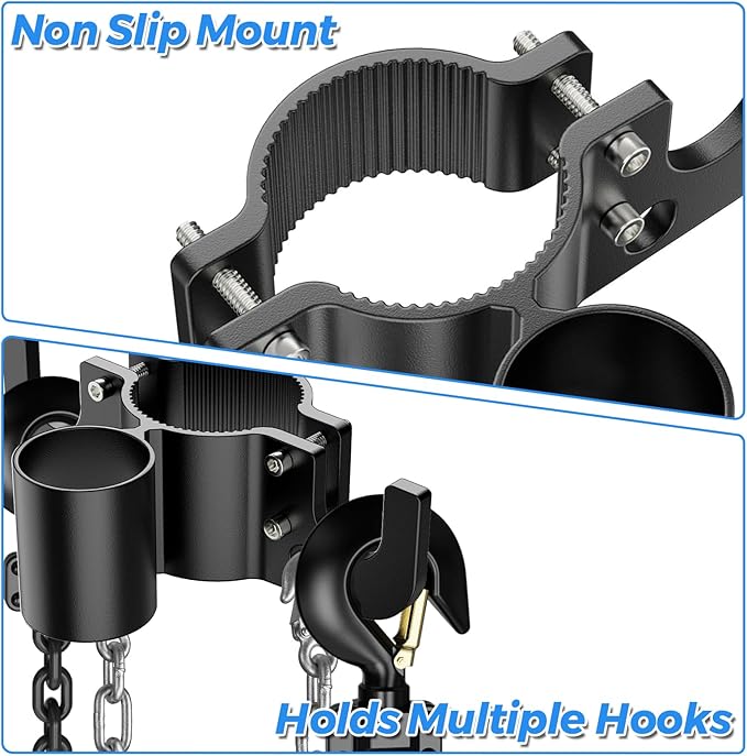 Tiiyee Trailer Chain Holder, Aluminum Trailer Towing Organizer for 7 Way Plug Cable Wire Harness Holder Cover Heavy Duty RV Tongue Jack Accessories for Outside Travel Camper