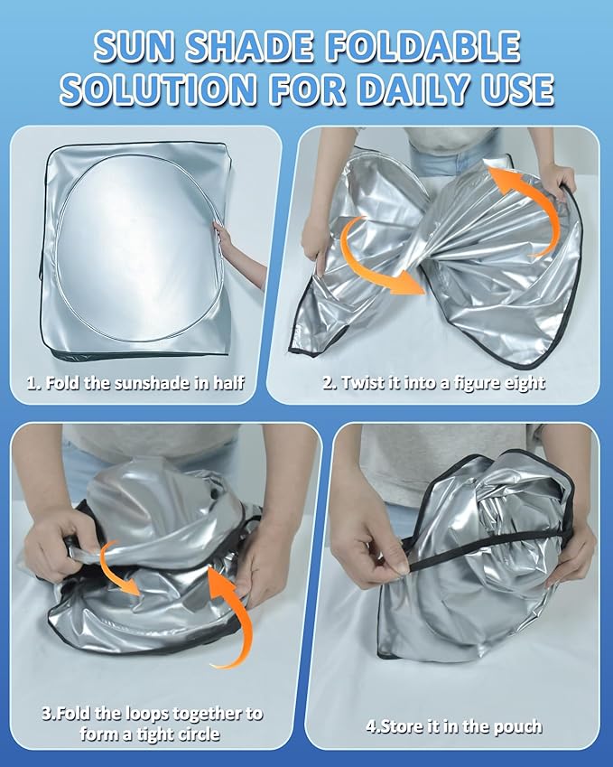 Sun Shade for Sentra Windshield Sunshade Custom Fit Nissan Sentra 2020-2025 2026 Accessories Front Window Cover Retractable Sun Visor Protector Keep Interior Cool UV Blocker