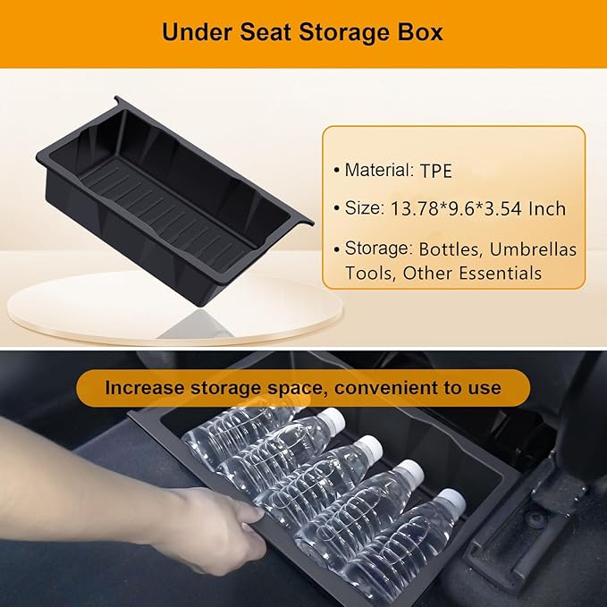 BANKKY Center Console Organizer Tray 5PCS for Tesla Model Y Accessories 2024-2020(Not Fit 2025 2026 Model Y Juniper) Armrest Storage Tray, Hidden Storage Box, Cup Holder Insert, Under Seat Storage Box