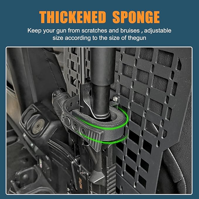 Rigid Molle Panels For Vehicles Truck Mount Rack Panel Tactical Seat Back Organizer Adjustable Versatile Panel (Molle Panels w/gun rack mount)