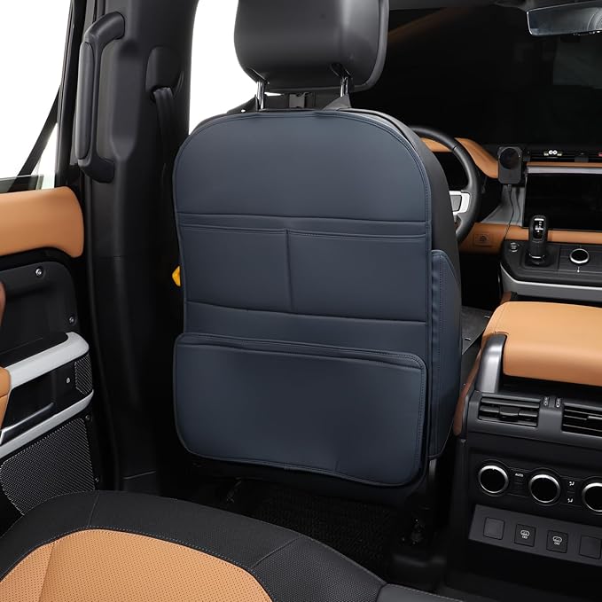 TAIKOO Seat Back Protector,Preventing the Impact of Children Stepping on the Seat Backrest,Beautiful appearance and easy to clean,black (Blue-2 pcs)