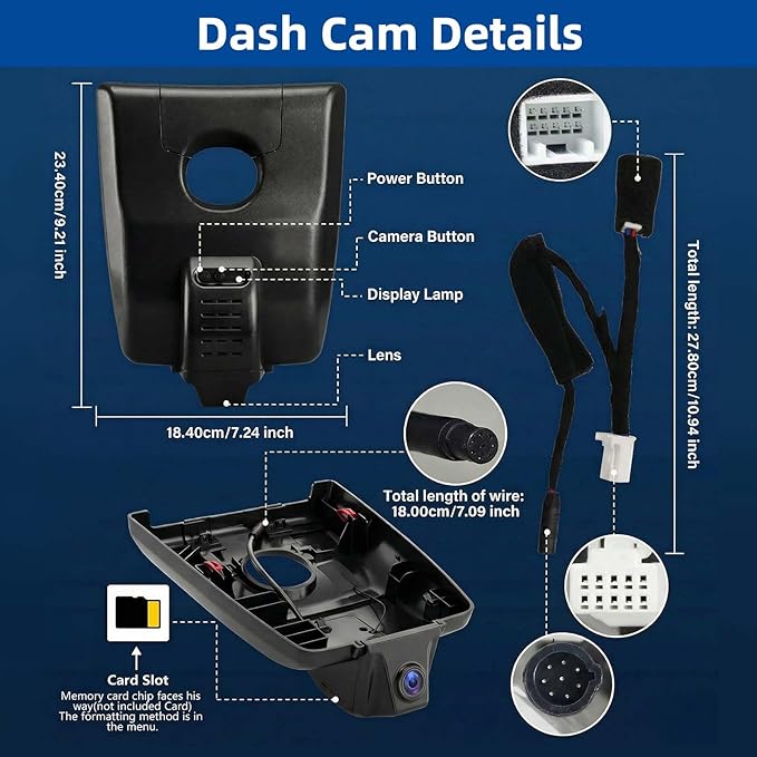 OEM Look Integrated 4K Dash Cam for Lexus ES350 ES300h ES250 2019-2025, Stealth Design Hidden Car Camera, UHD 2160P, Ultra-Wide Angle, Rain Sensor Plug & Play, G-Sensor, with 64GB Card