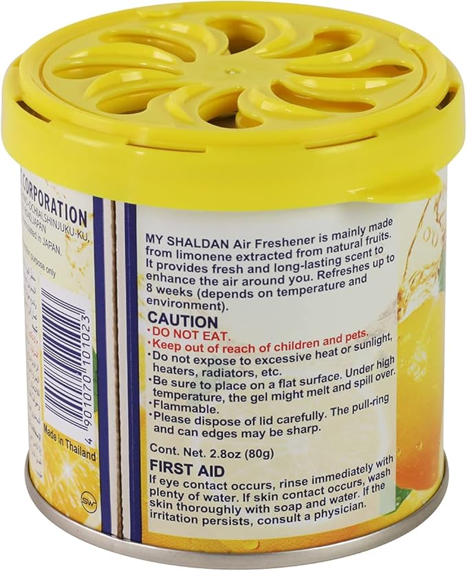 My Shaldan Japanese Room/Car Limonene Gel Natural Air Freshener Cans, Lemon Scent, 80g