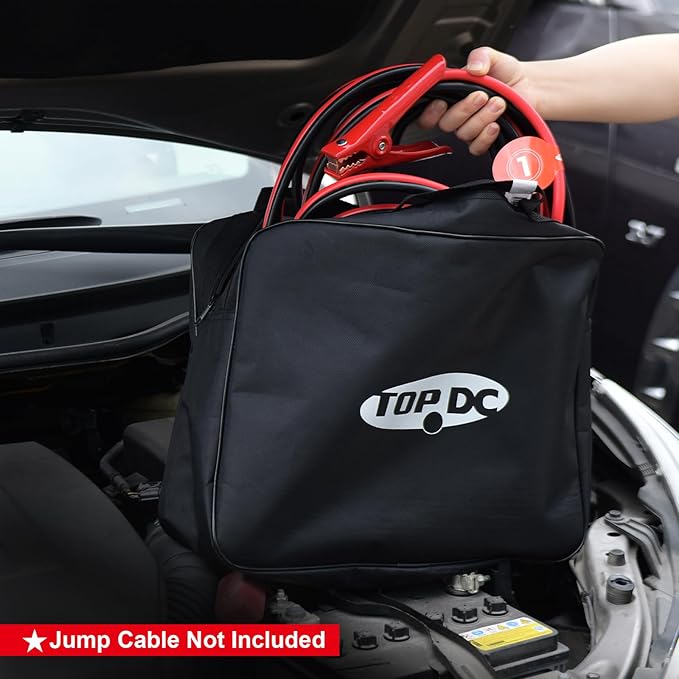 TOPDC 15.7"x12.6" Tools Cable Bag, Jumper Cable Bag, Storage & Organizer for Cables, Cords, and Hoses Including EV Charging Cables for Electric Vehicles