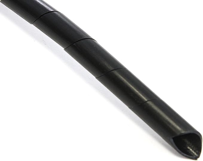 33FT PE 3/8 Inches (10 mm) Black Polyethylene Spiral Cable Wire Wrap Hydraulic Hose Wrap Tube Cable Management Protector Sleeve PC Manage Cable for Car Computer Cable Wire Holder Organizer PC and TV
