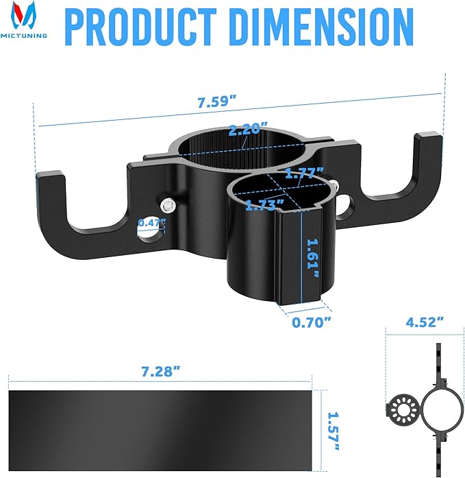 MICTUNING Upgraded Trailer Towing Organizer, 7 Way Plug Heavy Duty Trailer Chain Wire Harness Holder, Anti-Rust High Hardness Aluminum Metal RV Accessories