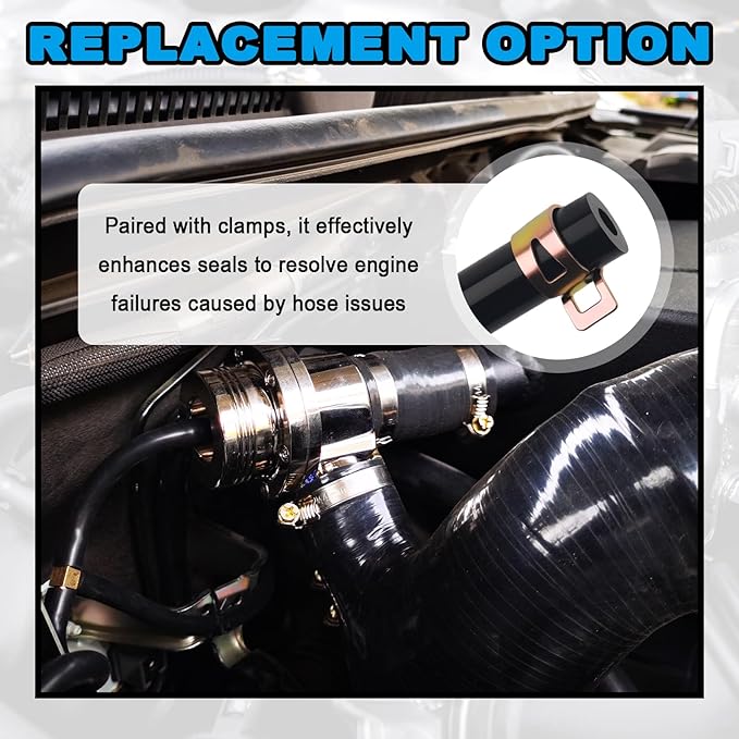 6PCS 5Ft Silicone Vacuum Hose Automotive Kit,ID 3/8",5/16",1/4",3/16",5/32",1/8" Vacuum Lines Automotive with Tee/Straight/Reducer Connector & Clamps,Professional Vacuums Line Kit (94PCS)