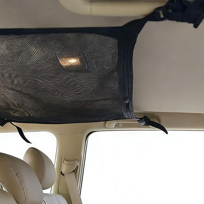 Double Layer Dog Car Net Barrier,Sturdy Pet Barrier, Easy to Install, Car Divider & Storage Bag,23.6"x29.5" Universal Fit for Car,SUV,Truck
