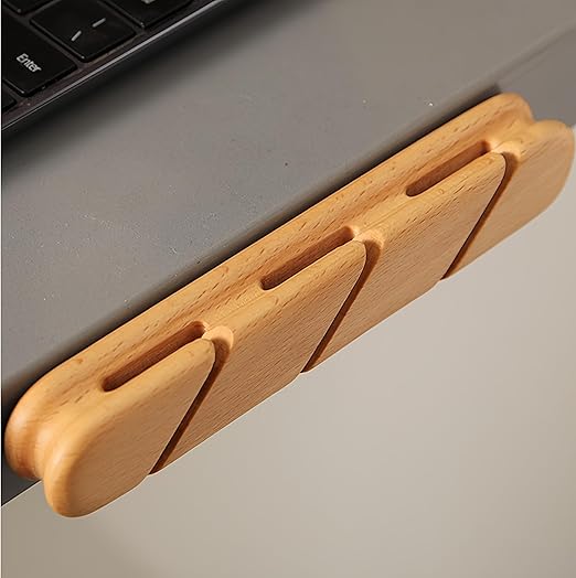 Solid Wood Cable Clips,Cord Organizer for Desk Cable Management with 3M Adhesive,Cord Holder for Nightstand,PC,Car,Office,Kitchen,USB Cable Holder Wire Organizer Cord Clips (Natural)