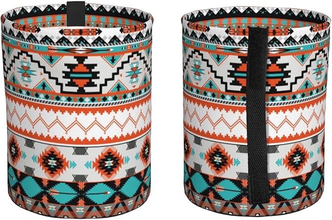 Car Trash Can Classic Aztec Pattern Multipurpose Collapsible Leakproof Trash Bin Car Accessories for Car Automotive Truck SUV