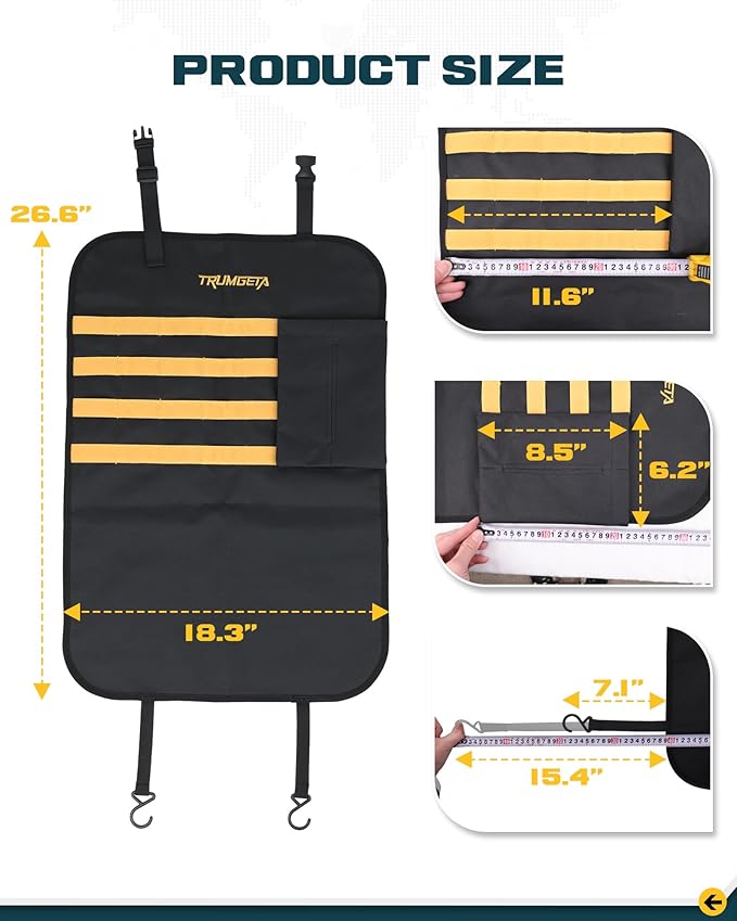 Trumgeta Seat Back Protector | Tactical MOLLE Panel Organizer | Universal Waterproof Back Cover for Compact SUVs/Trucks