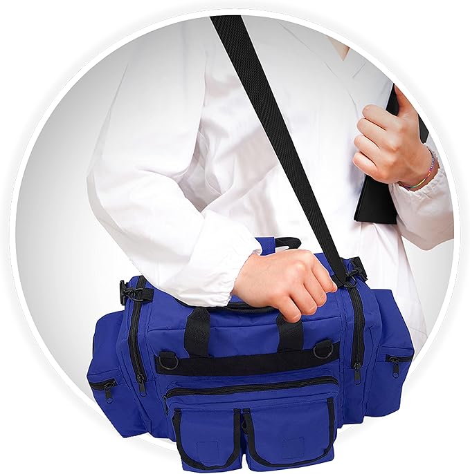 ASA TECHMED First Aid Responder EMS Emergency Medical Trauma Bag Deluxe, Blue