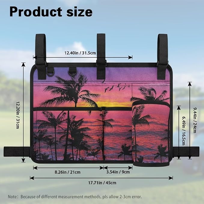 Golf Cart Storage Bag Non-Slip Golf Cart Rear Seat Organizer with 4 Pocket for Ezgo Yamaha Club Car and Other 2-Seat Golfs Carts