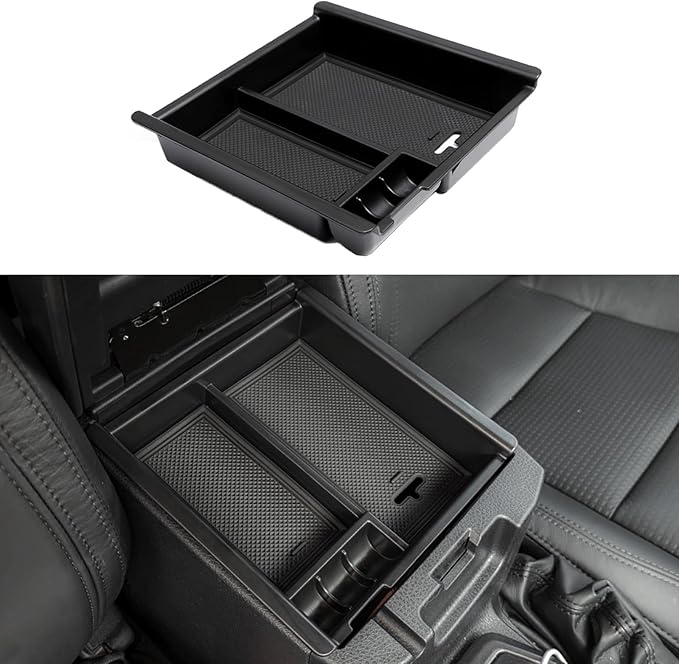 JDMCAR Center Console Organizer Tray Compatible with Toyota Tacoma Accessories 2016-2022 2023, Armrest Insert Container ABS Material Secondary Storage Box