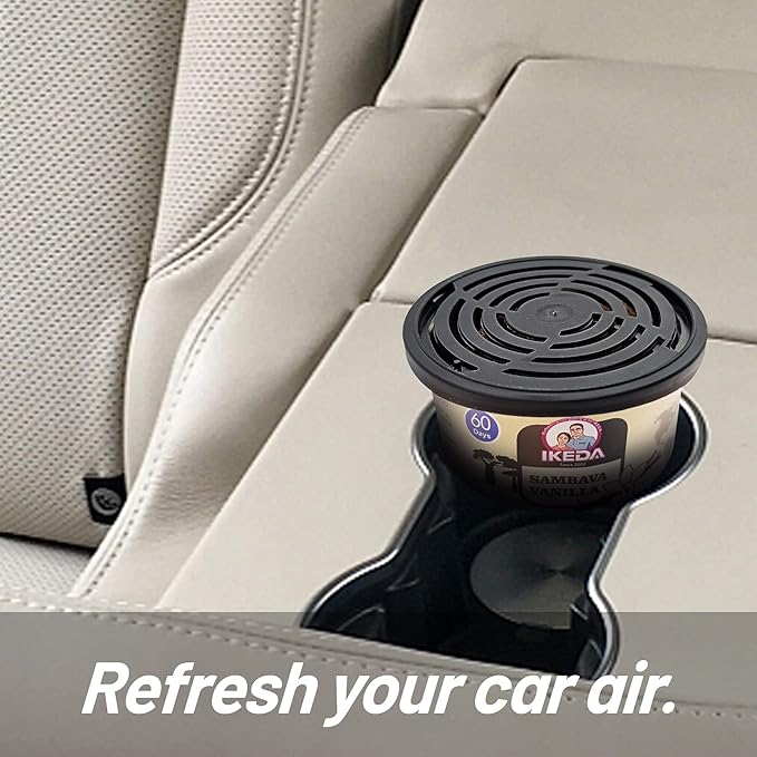 Car Air Freshener: Sambave Vanilla Scent | Car Scents | Odor Eliminator Essential | Long-Lasting | Strong Fragrance | For Home Closet | 1.5 Oz | pack of 4