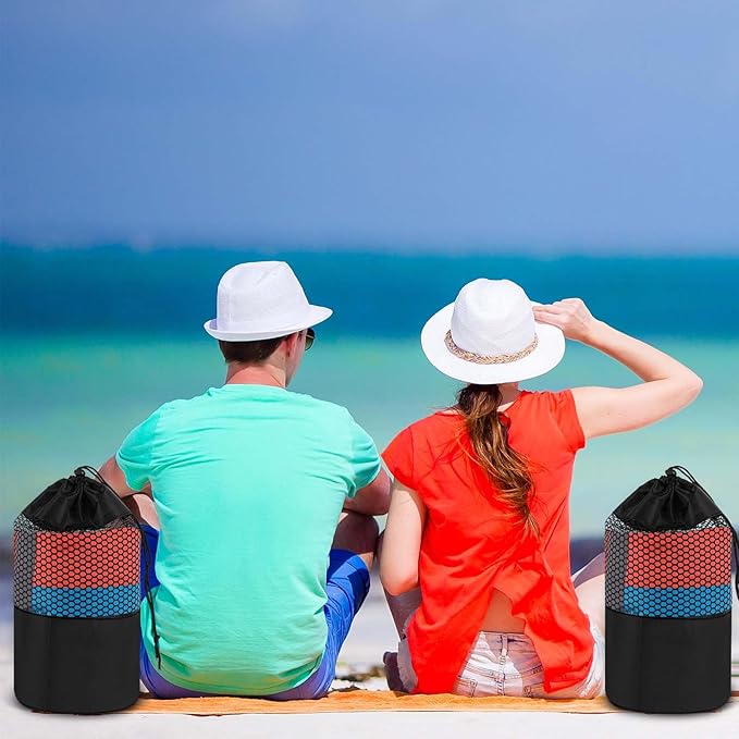 Hahafelt 1 Pack Car Seat Towel Covers with Storage Bag 63 x 32 Inch Athletic Running Towel Seat Sweat Washable Non Slip Cover Gift for Car Outdoor Sport Activities (Beach Palm Trees)