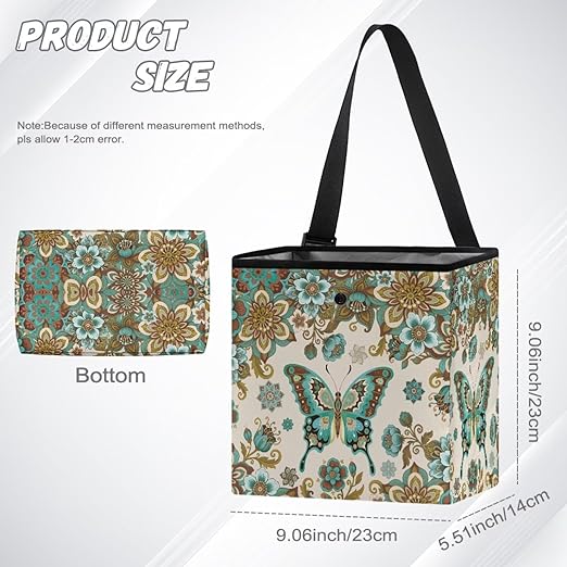 2 Gallons Open-Top Car Trash Can Hanging Car Trash Bag Water Resistant Leakproof Trash Bag Car Accessories for Women Men, Butterfly and Boho Mandala Print