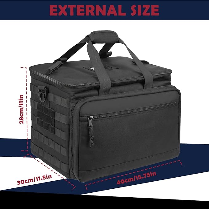 SCAVATA Patrol Bag Law Enforcement, Police Gear Car Front Seat Vehicle Organizer Bags with MOLLE System (Black)